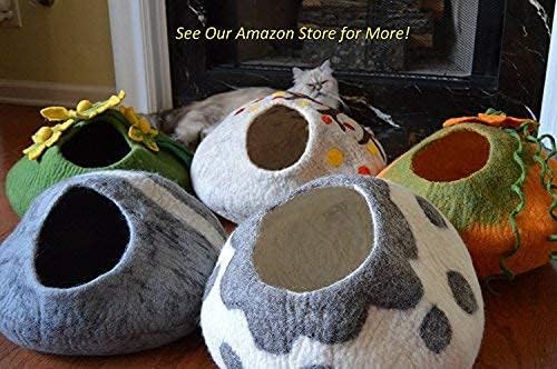 Balls for Cats - Felt Wool Cat Toy Balls for Small Pet Fetch and Play - Eco Friendly Quiet Wool Ball Cat Toy for Cats and Kittens - Choose Your Colors (White)-PawvioPets