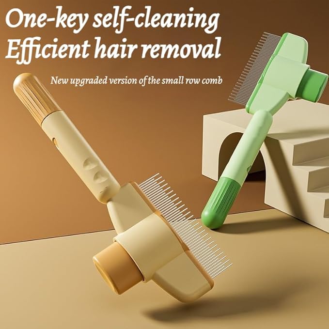 2 Pcs Brush for Cats, brush Cat Comb, Avatore brushs-Removes Fur & Relieves Pain, Upgrade Dog and Cat Hair Removal with Release Button, Multi-function Grooming Brushs for Short&Long Cats-PawvioPets