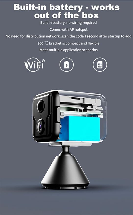 Cameras for Home Security-Indoor MiNi 1080P HD,Security Camera Wireless for Baby/Nanny/Pet/Dog/Cat, Infrared Night Vision,Magnetic Base Bracket,Cloud & SD Card Storage, (2.4 /5GHzWiFi)-Silver-PawvioPets