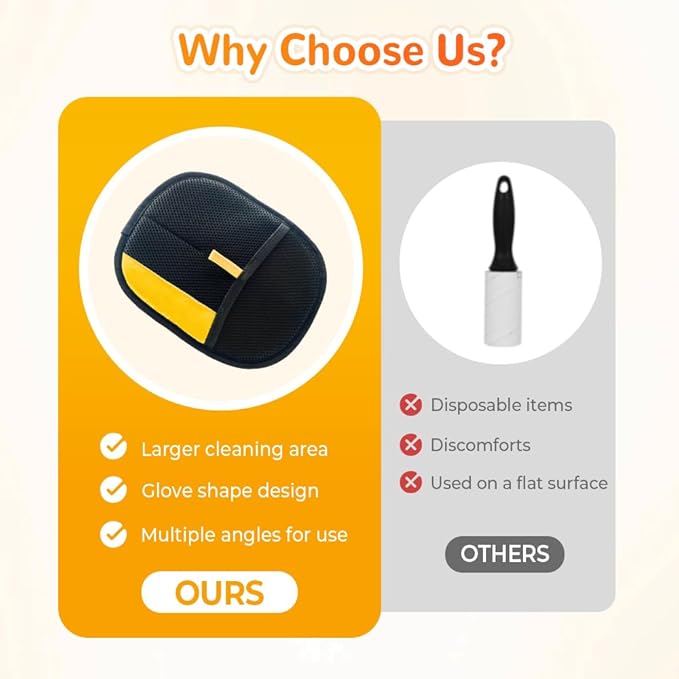 2025 Upgrade Pet Hair Remover Gloves, Reusable Cat Dog Grooming Gloves Pet Hair Remover Electrostatic Gloves, Premium Efficient Pet Hands on for Dogs, Cats & Horses with Long and Short Hair Fur (2)-PawvioPets