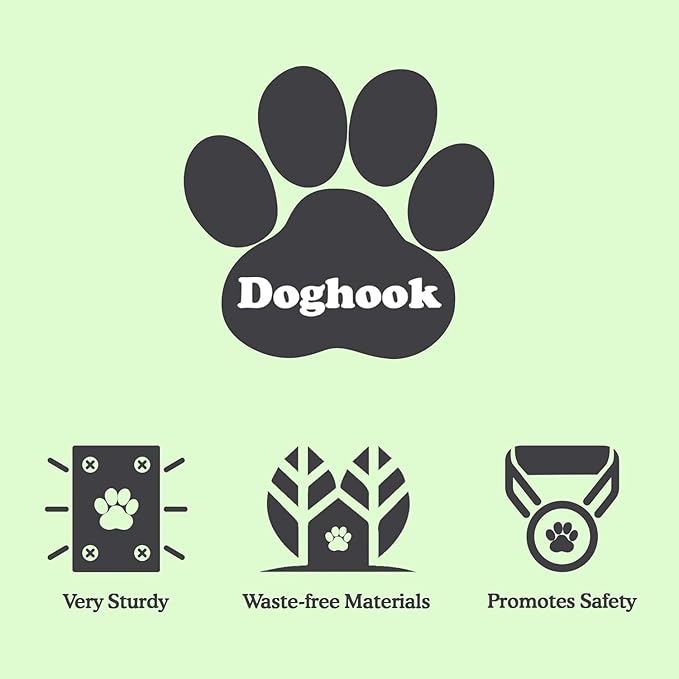 Canine Hitch- Secure Dog Leash Parking Wall Slim Hook with Clip 2 Pack - Tie Out Stainless Steel & ABS Mounting Plate for Strength - Practical Lead Management for Home & Business-PawvioPets