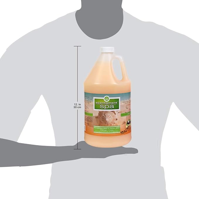 Best Shot Scentament Spa for Pets, Seasonal Facial Spa and Body Wash, Mango Maui, Tearless Shampoo, Hypoallergenic Body Wash, Reduces Tear Stains, 1 Gallon-PawvioPets