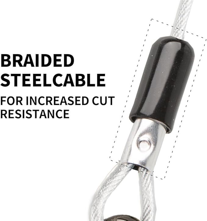 Dog tie Out Cable, 10/20/25/30/50/70/100 feet, Suitable for Dogs up to 350 pounds, Dog Cable with Swivel Buckle, Lightweight, Non-Winding, for Outdoor Camping, Yard Dog Cable (White, 100FT)-PawvioPets