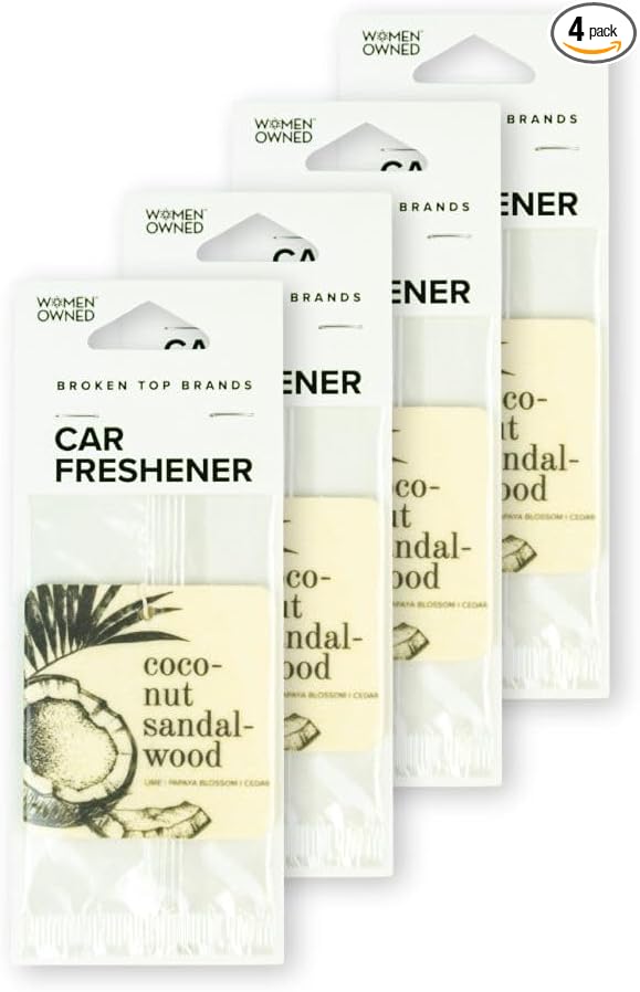 Coconut Sandalwood Car Air Freshener - 4 Pack-PawvioPets