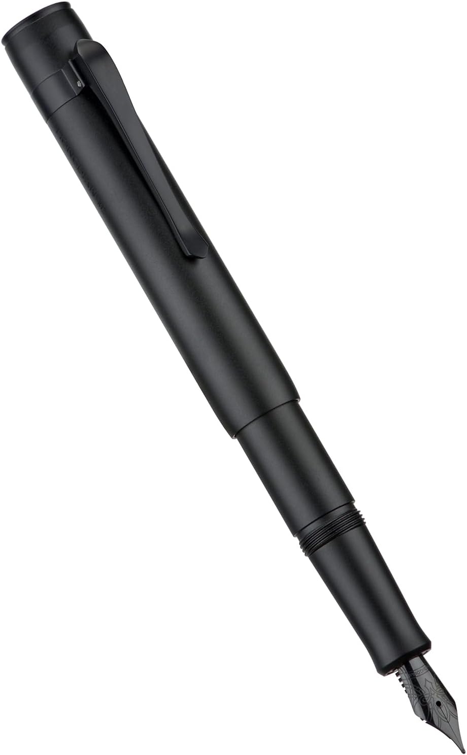 Hongdian M2 Mini Fountain Pen with Extra Fine Soft Nib, Sleek Shape Aluminium Short Pocket Travel Pen (Matte Black)