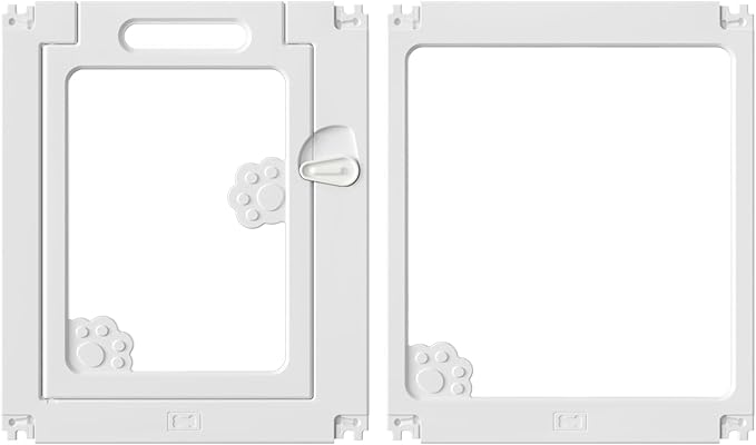 Acrylic Clear Dog Play Pen Indoors, Puppy Playpen with Door for Small Dogs Puppies, Transparent Plastic Pet Playpen Cage Fence Crate Kennel for Cat Kitten Rabbit Bunny Ferret etc (White-2 Panels)-PawvioPets