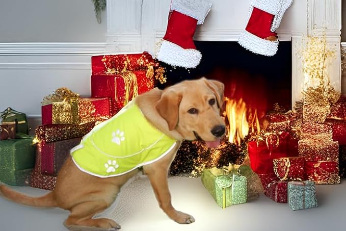 Dog Reflective Vest - Comfortable Jacket Safety Hunting, High Visibility for Dogs with Elastic Straps and Clasp Closure-Orange, Medium-PawvioPets