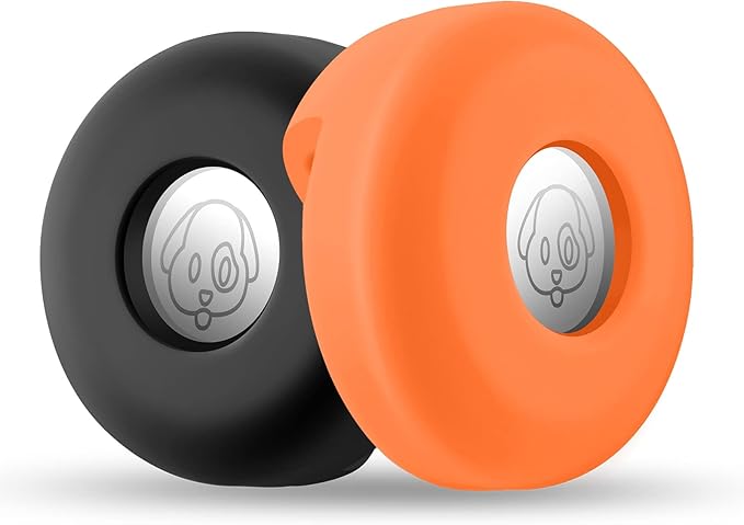 Airtag Holder for Dog Collar, Cibaabo Silicone Air Tag Case Cover Compatible with Apple Airtags for 0.8-1.2inch Cat Pet Collar Harness Loop-PawvioPets