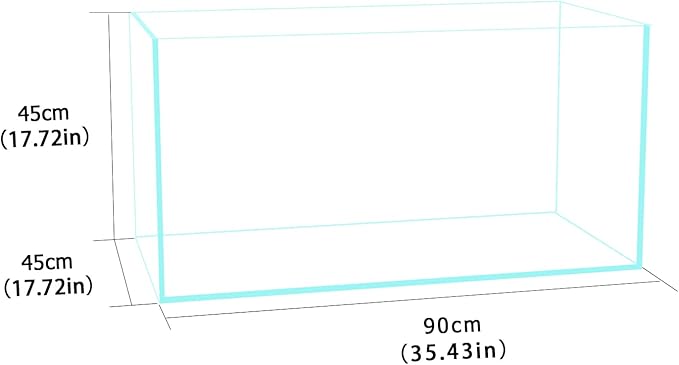 Fzone 48 Gal Rimless Low Iron Fish Tank Nova Clear Ultra-White 45° Mitered Edges Translucent Glass Anata Series Aquarium w/Black Foam Leveling Mat(S90-W45)-PawvioPets