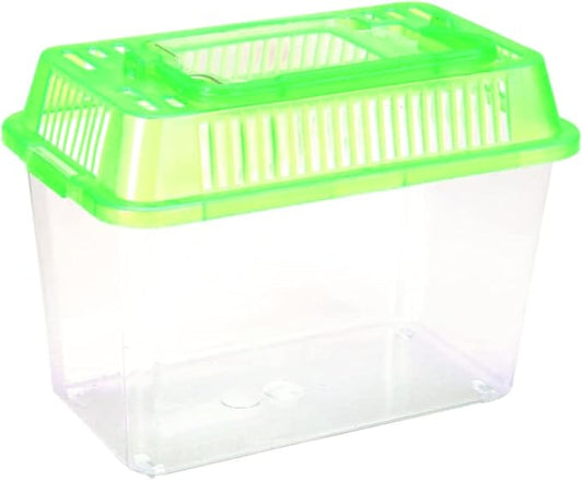 Betta Fish Tank LED Fish Tank Plastic Aquarium Gallon Fish Bowl Small Betta Tank Fish Box with Portable Goldfish Bowl Frog Suite Travel Green Portable Fish Tank Travel-PawvioPets