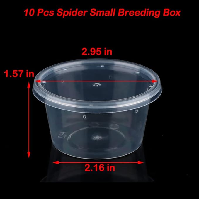 10 Pcs Spider Terrariums Breeding Box Small Round Hatching Container Acrylic Feeding Box for Spider Scorpion Centipede Insect-PawvioPets