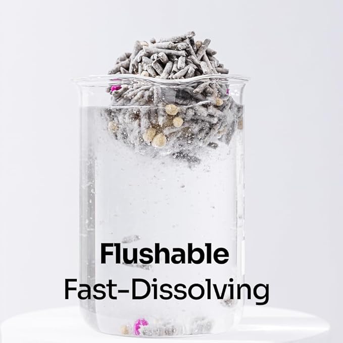 5 in 1 Mixed Cat Litter – Clumping, Flushable, Ultra Absorbent & Fast Drying | 100% Natural, Dust-Free, Low Tracking | with Activated Carbon for Superior Odor Control (5.5 lbs × 2 Bags)-PawvioPets