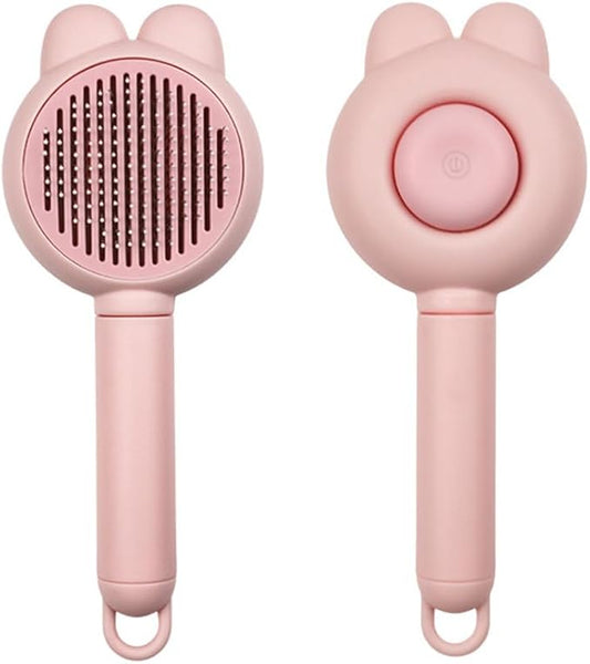 Cat Brush for Short or Long Haired Cats Dogs Rabbits, Cute Dog Brush with Release Button for Massage and Removes Loose Fur-PawvioPets