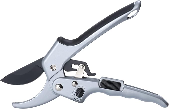 Garden clippers, premium Germany pruners, Work 3 times easier, professional ratchet pruning shears, cutting rose, flower, hedge, stem, tree, Sharp gardening scissors, Arthritis weak hand snips-PawvioPets