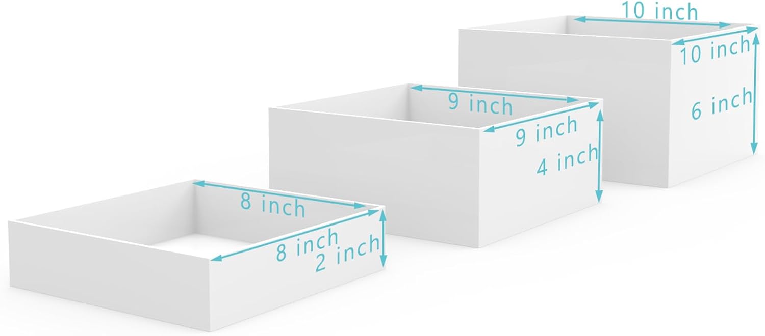 Buffet Risers, Food Risers for Buffet Table, Display Stand Shelf for Catering Dessert Collectibles Jewelry Figures Show, Acrylic Cube Display Nesting Risers with Hollow Bottoms, 6Pcs