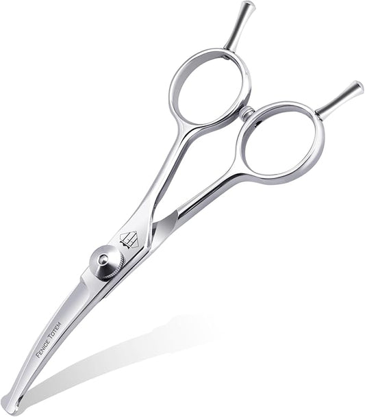 Dog Grooming Scissors: 4.75" Pet Curved Shears Made Of Advanced Stainless Steel Alloy for Trimming Dogs Cats and Other Pets Face and Paws-PawvioPets