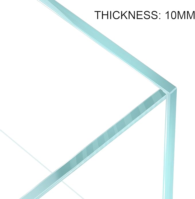 39 Gallon Tall Rimless Aquarium, Ultra Clear Low Iron Large Fish Tank, L19.7×W19.7×H23.6 Glass Thickness 10mm with EVA Foam Leveling Mat-PawvioPets