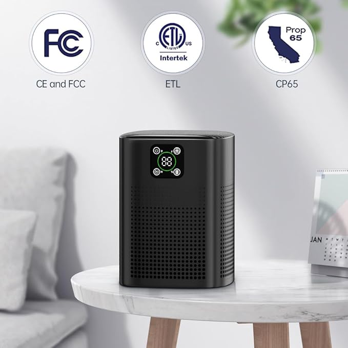 2 Pack Air Purifiers For Home Bedroom, Honeyuan H13 HEPA Air purifier with 360°Air Intake, Coverage up to 650ft², 3 Fan Speeds, Low to 24dB-PawvioPets