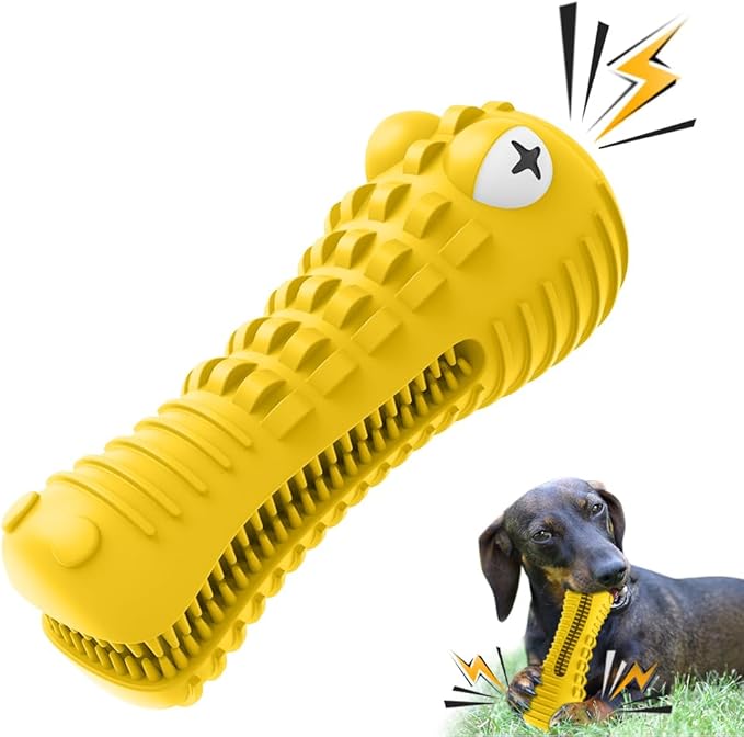 Dog Toys for Aggressive Chewers Large Medium Breed, Indestructible Dog Toothbrush Chew Toys, Squeaky Interactive Tough Extremely Durable, Dogs Toys to Keep Them Busy-PawvioPets