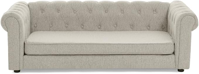 Dog Sofa Couch for Medium to Large Dogs, 55" Memory Foam Pet Sofa Couch with Washable Fabric, Durable Elevated Dog Bed with Legs, Removable Cushion for Medium and Large Dogs, Beige-PawvioPets