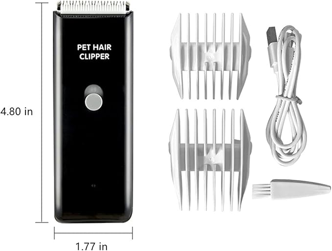 Dog Clippers,Quiet Washable USB Rechargeable Cordless Dog Grooming Kit,Electric Pets Hair Trimmers Shaver Shears for Dogs and Cats Black-PawvioPets