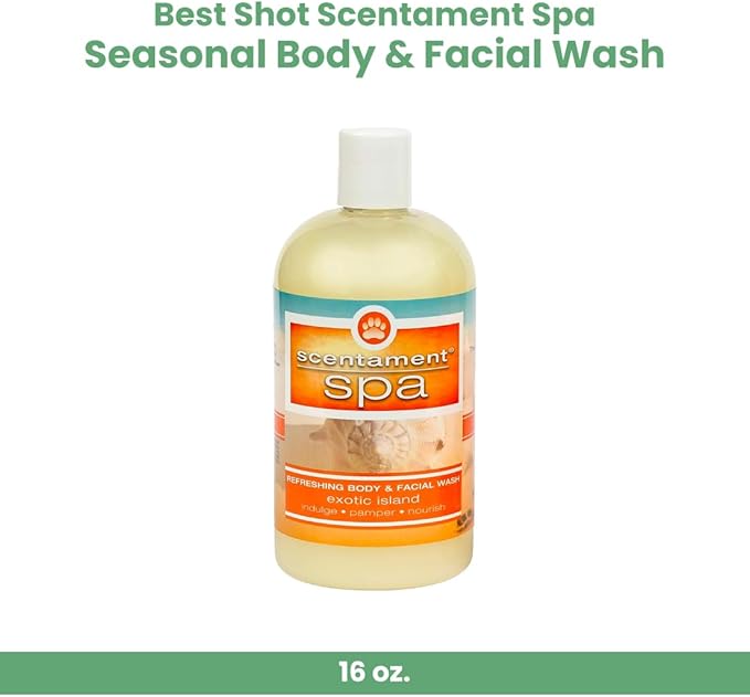 Best Shot Scentament Spa Seasonal Facial & Body Wash, Exotic Island, 16 oz-PawvioPets