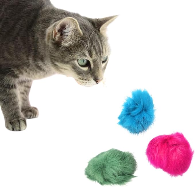 3 Count of Bat Arounds: Fur Ball Cat Toy from Da Bird-PawvioPets