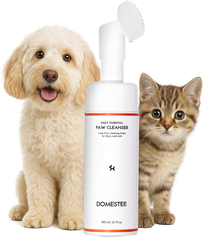 Dog Paw Cleaner | Gentle & PH-Balanced | Dog Paw Wash for All Breeds | Nourishing Formula with Aloe Vera | Portable & Easy-to-Use | Paw Cleaning Foam with Silicone Brush - 5.1 Fl Oz-PawvioPets