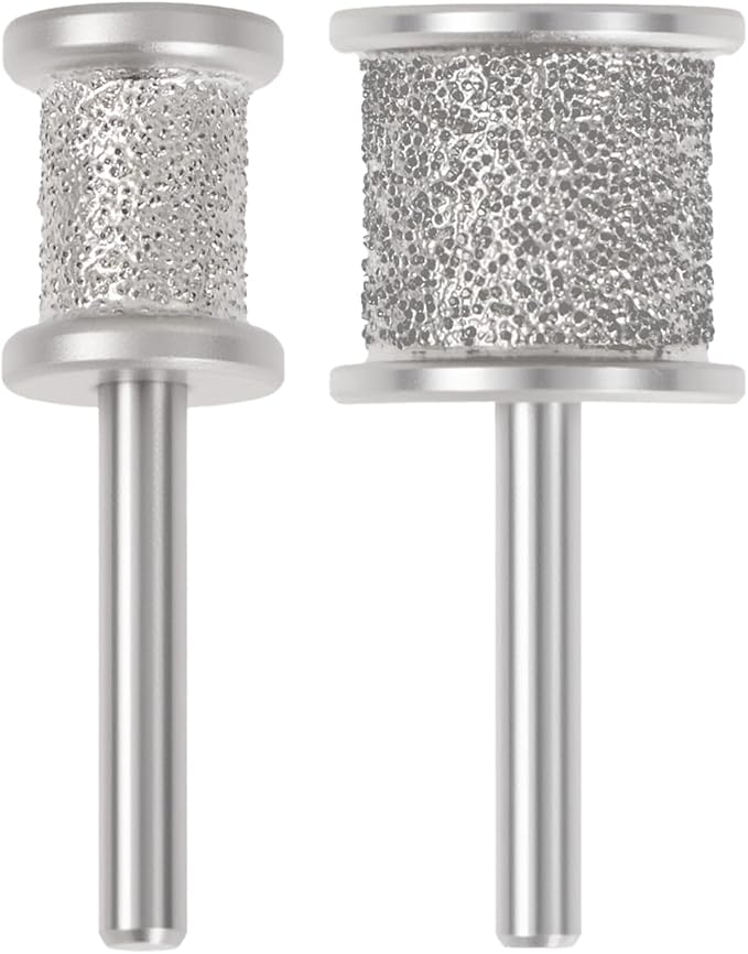 CAELUM 2Pack Diamond-Coated Pet Nail Grinder Bits, Dual Grit for Large & Small Dogs, 1/8” Shank for Dremel Nail Tools, Low Noise, Durable Nail Trimmer for Dogs, Top & Side Grinding-PawvioPets