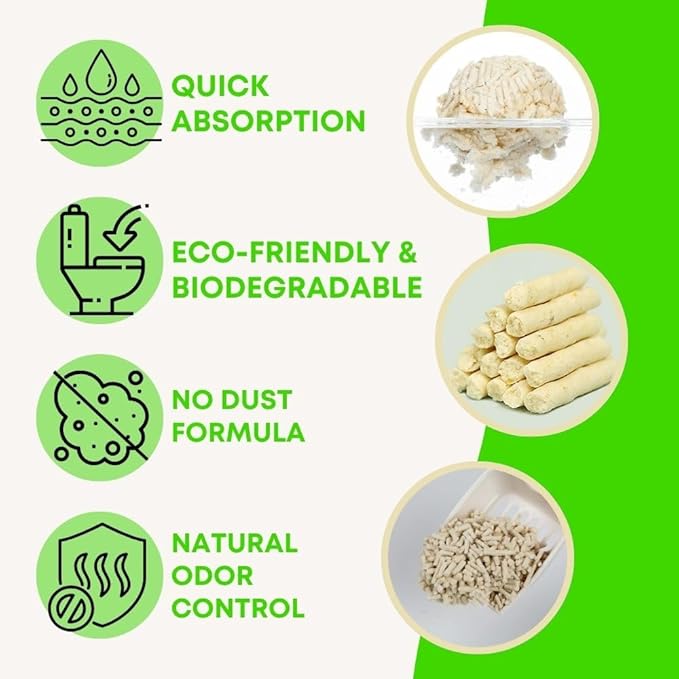 Gatitos Tofu Cat Litter Climping Quickly, Natural Material, Dissolves in Water and can be Flushed Down The Toilet, Vacuum Packing（Original Flavor| Pack*1）-PawvioPets