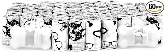 Best Pet Supplies Dog Poop Bags (900 Bags) for Waste Refuse Cleanup, Doggy Roll Replacements for Outdoor Puppy Walking and Travel, Leak Proof and Tear Resistant, Thick Plastic - White-PawvioPets