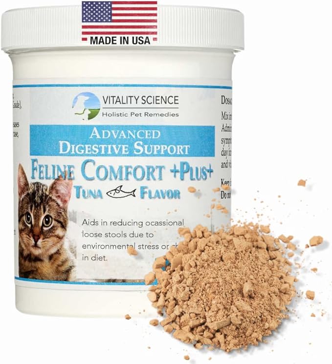 Feline Comfort Plus, Extra Drying Digestive Aid, GI Support Helps with Vomiting and Diarrhea, 100% Additive Free (Seafood, Large)-PawvioPets