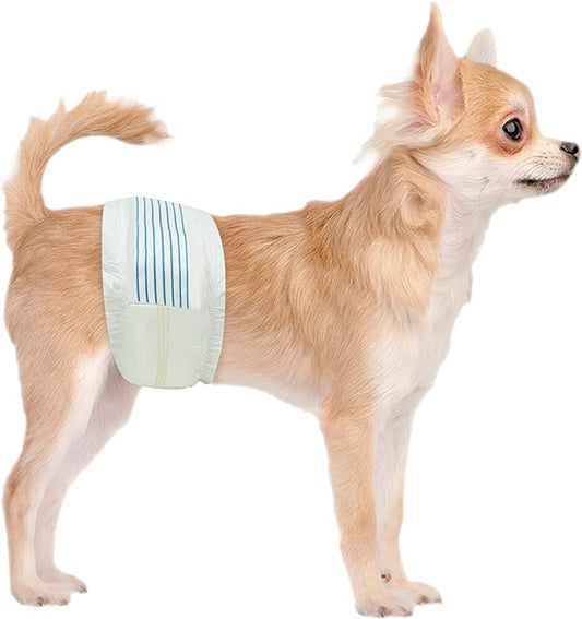 BV Dog Wraps Male X-Small (Waist 9-14 in) Super Absorbent - 400 Count Disposable - Doggie Diapers with Wetness Indicator- Adjustable Male Dog Wraps - Ideal for Incontinence/Training-PawvioPets