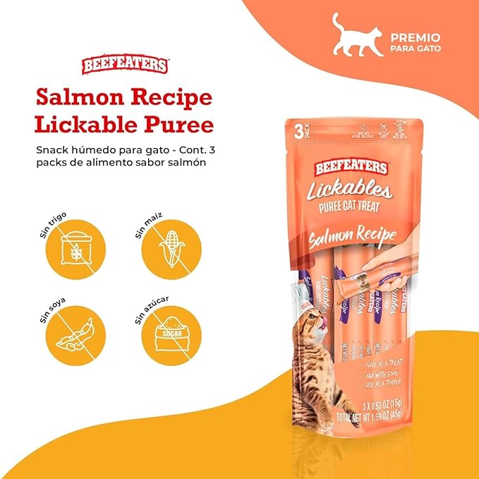 Beefeaters Cat Treats Lickable Puree 1.59oz (12-Pack) – Chicken, Grain-Free, Taurine-Enriched, Ideal for Training & Interactive Feeding-PawvioPets