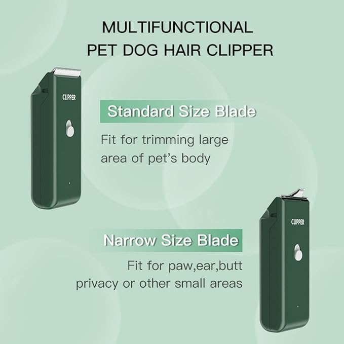 Dog Cat Home Hair Waterproof Clipper Portable Electric USB Rechargeable Pet Grooming Tools Low Noise Shaver Cordless Trimmer for Small and Large Pets-PawvioPets