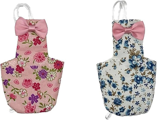 2 PCS Bird Diapers Pink&Blue Pattern Washable Reusable Parrots Nappy for Budgie Parakeet Cockatiel-PawvioPets