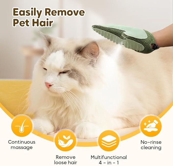 2025 New Pet Hair Removal Glove, Upgrade Electrostatic Pet Grooming Gloves for Cats and Dogs, Efficient Cat Gloves-PawvioPets