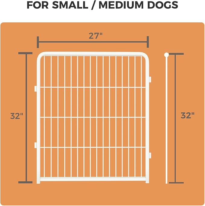 FXW Homeplus Unleashed Indoor Dog Playpen - Stress-Free and Safe Play, Heavy Duty 32 Inch 2 Wire Panels Dog Pen for Puppy and Small Dogs, White│Patented-PawvioPets
