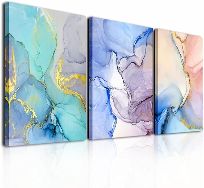 Abstract Wall Decor For Living Room Canvas Wall Art Paintings For Bedroom Colorful Color Abstract Wall Artworks Pictures For Office Kitchen Decoration Bathroom Home Decorations Art 3 Piece 16x24 Inch-PawvioPets