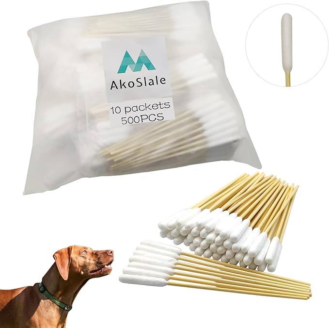 Dog Ear Cleaning Q Tips – 500 Count Cotton Swabs, 6-Inch Biodegradable Swabs for Dog Ear Care, Dog Wound Care, Safe & Eco-Friendly, Designed for Large Dogs-PawvioPets