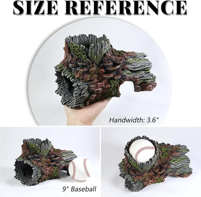 Aquarium Decorations Hollow Tree Trunk Fish Tank Accessories Stump Shelter for Betta Hideout Caves Driftwood for Aquarium Simulation Tree Decor with Holes-PawvioPets