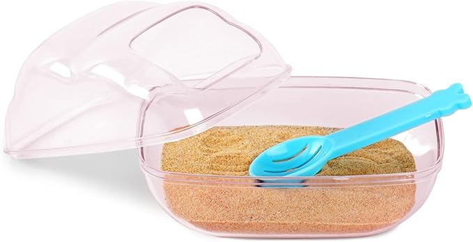 BUCATSTATE Hamster Dust Bath Container Hamster Sand Bath Kit Small Animal Toilet Cage Accessories for Gerbil, Syrian Hamster, Mouse, Rat (Pink, Medium)-PawvioPets