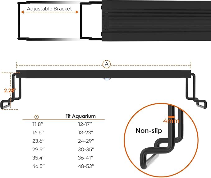 GLOWRIUM LED Aquarium Light with Remote, Full Spectrum Fish Tank Light with Auto Timer, IP67 Waterproof Freshwater Planted Tank Light, Dimmable RGB+W+Moon LEDs with High Performance (23W 30-35inch)-PawvioPets