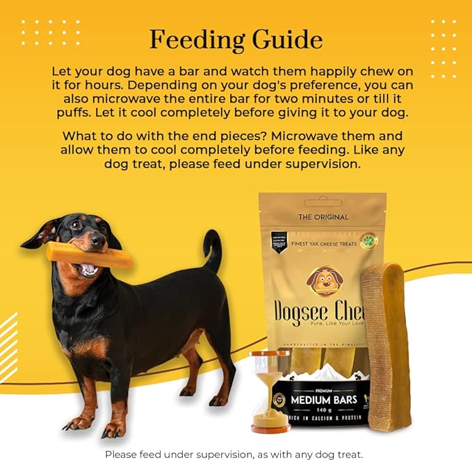 Dogsee Original Himalayan Yak Chews for Dogs (Medium - 2 Bars) | 100% Natural | Dog Treats Healthy | No Grain, No Gluten | for Teeth Cleaning-PawvioPets