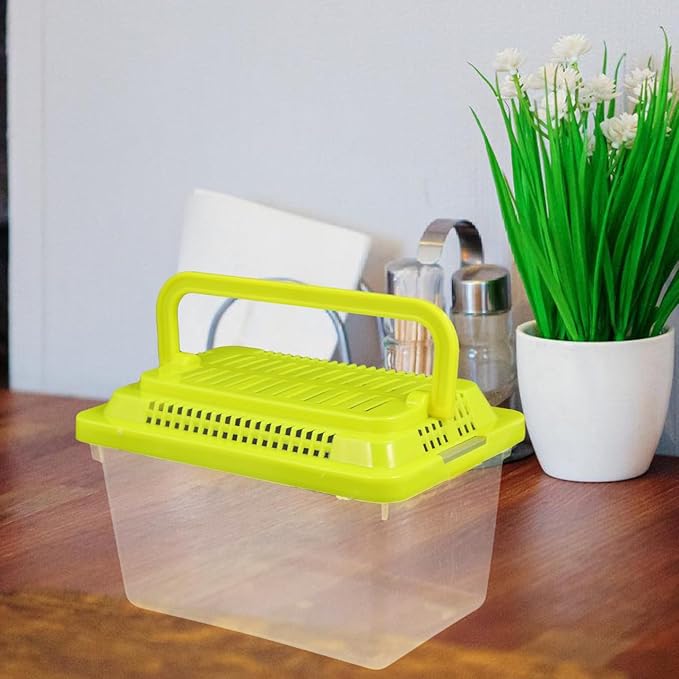 FRCOLOR 2pcs plastic turtle fish tank acrylic reptile cage tortoise habitat Pet Fish Tank Reptile Feeding Tank aquatic turtle tanks and aquariums eamon living habitat mini breeding box-PawvioPets