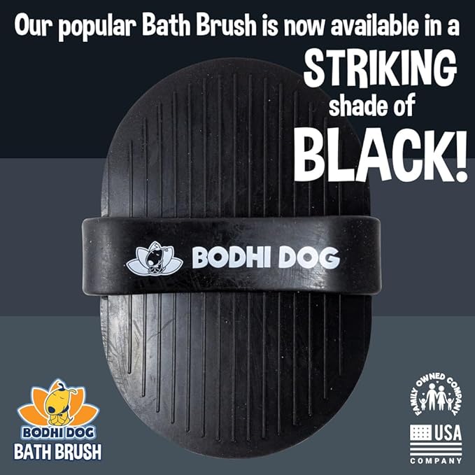 Bodhi Dog Shampoo Brush - Pet Grooming & Bath Supplies for Dogs and Cats - Bath Brush for Long & Short Hair - Premium Scrubber for Shower, Bathing & Massage (One Pack, Black)-PawvioPets
