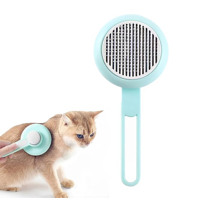 Cat Hair Brush, Cat Brush for Shedding, Suitable for Long and Short Haired Cats and Dog, Green-PawvioPets