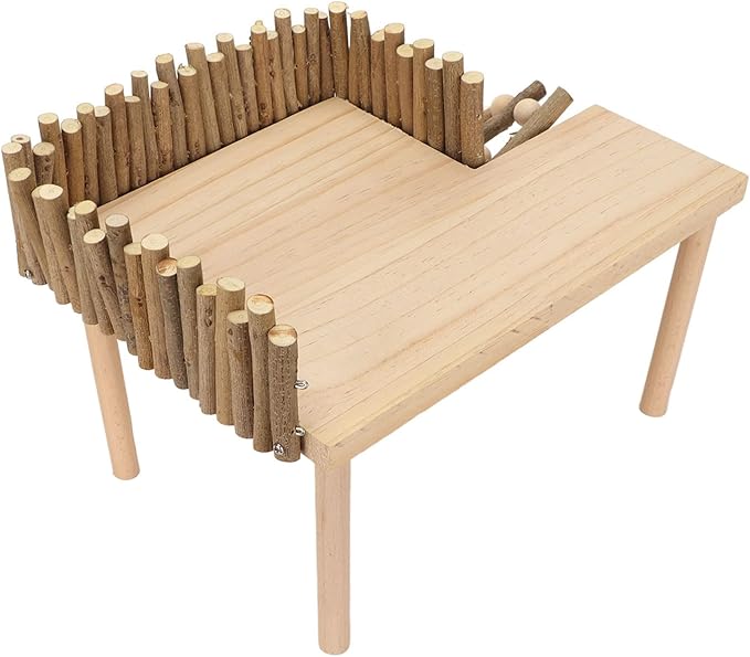 Diydeg Hamster Wooden, 2 Layer Small Hamster Stand Playground with Ladder, Hamster Climbing Toy Cage Accessories for Squirrel Gerbil Chinchilla Parrot Bird Small Animals-PawvioPets
