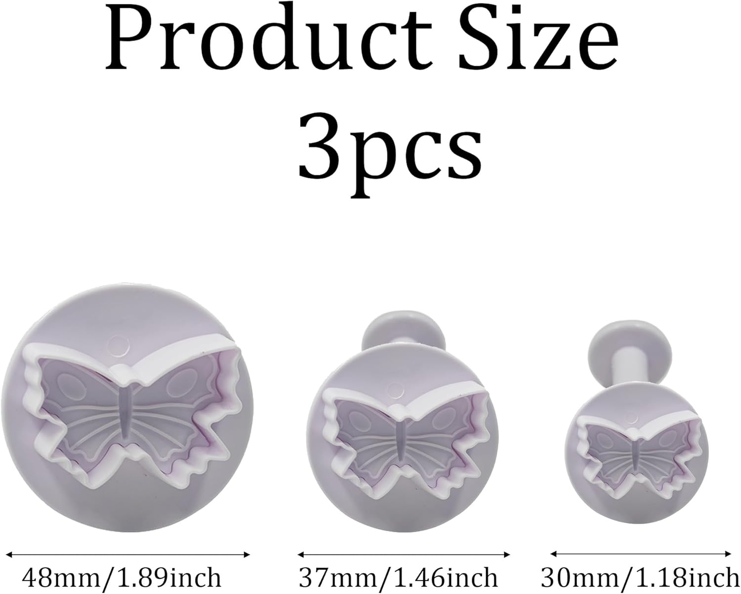 pson 3Pcs Plunger Cookie Cutter Set, Mini Plastic Biscuit Molds for Cake Decorating, Baking, Fondant, and DIY Crafts(Butterfly)