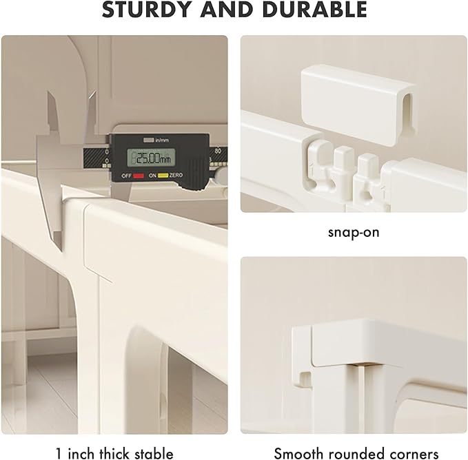 Acrylic Dog Playpen with Door, 24" 10PCS Clear Pet Play Pen Indoor for Small Animals, Transparent Puppy Fence Kennel Rabbit Ferret, Doggie Cages Yard Easy Assemble-PawvioPets